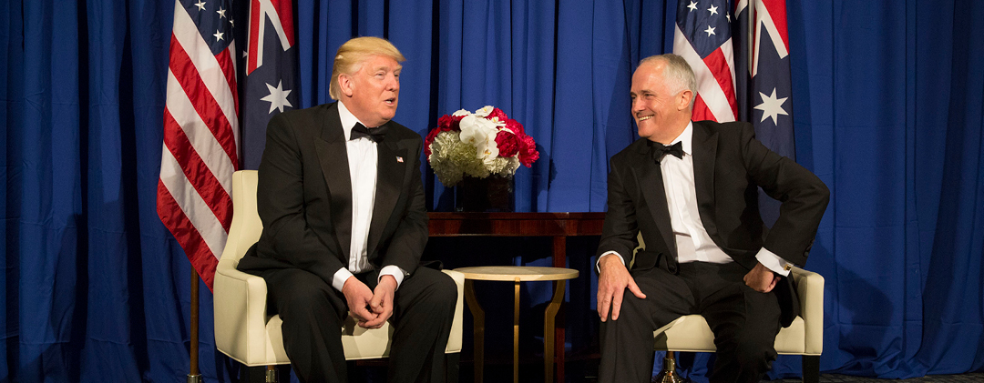 Photograph of the United States President, Donald Trump, meeting with the Prime Minister