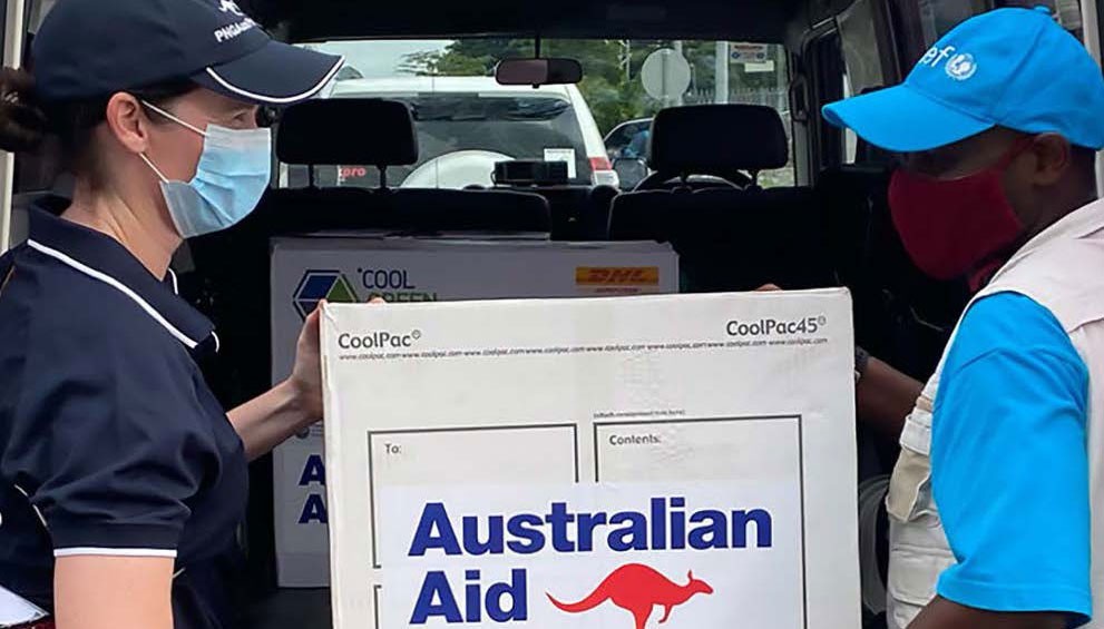 Australian vaccines being delivered in the Pacific.