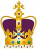 Emoji depiction of St Edward's Crown. It is a gold crown studded with gemstones. It has a purple velvet cap trimmed with ermine.