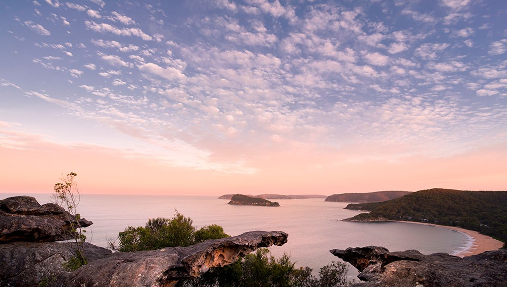 Looking south towards the coastline of Sydney from Mount Ettalong Lookout, Pearl Beach, located on Darkinjung Country.