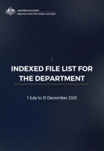 Indexed file list for the department 1 July to 30 December 2021
