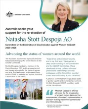 Australia seeks your support for the re-election of Natasha Stott Despoja AO