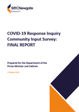 COVID-19 Response Inquiry Community Input Survey: Final Report