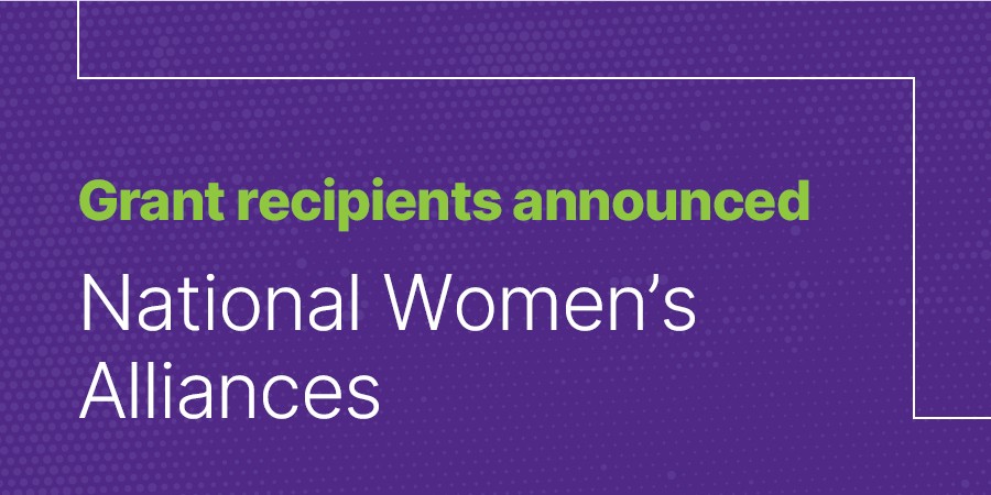 National Women's Alliances grant recipients announced